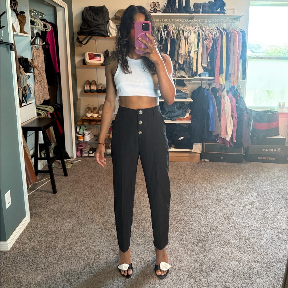 Zara Black High-Waisted Trousers